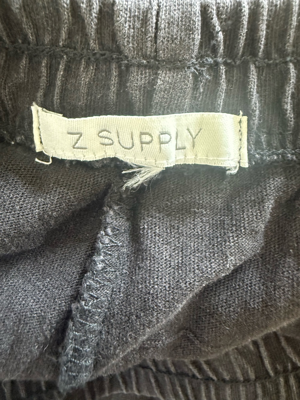 Z Supply Black 100% Cotton Wide Leg Pants Lounge Cozy Flowy Elastic Waist - Picture 5 of 8